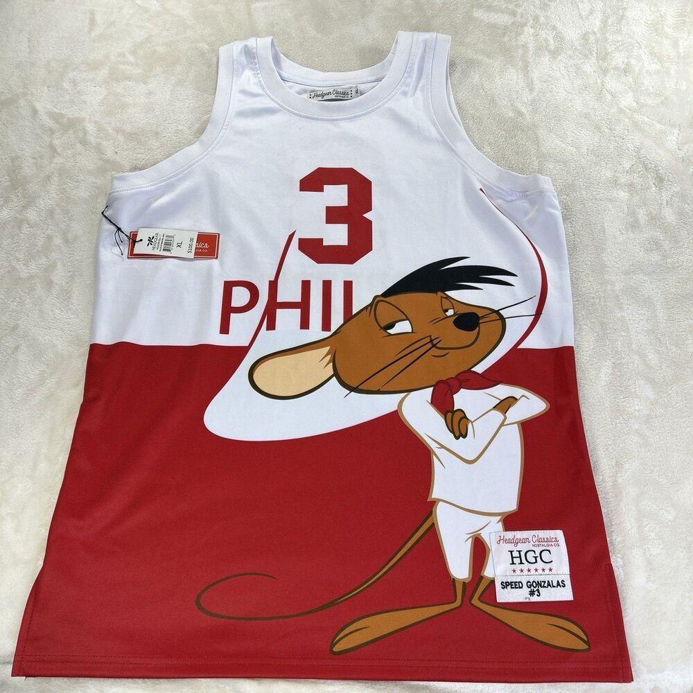 Speedy Gonzalez Philadelphia 76ERS #3 AI HEADGEAR CLASSICS Size XL *READ*